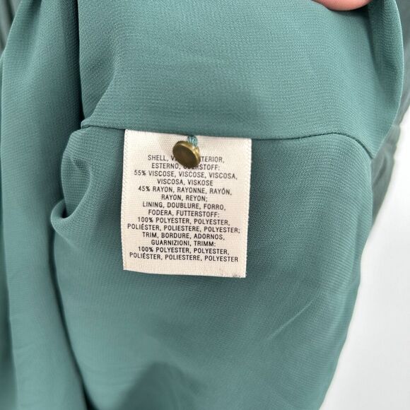 ANTHROPOLOGIE Maeve Green Blue Boho Gold Detail Lightweight Dress Size Small - Picture 7 of 7